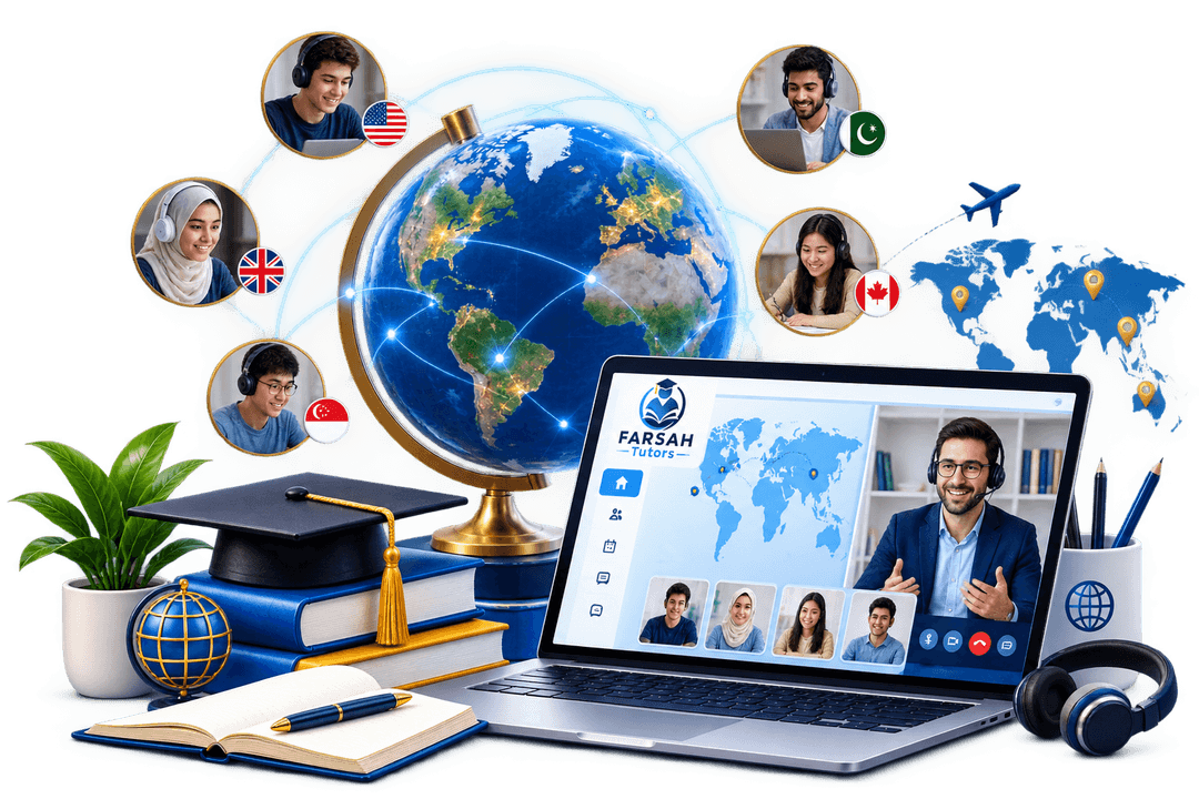 Students connecting with tutors across different countries